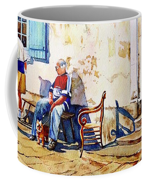 Watercolor Coffee Mug featuring the painting Antiquaire by Francoise Chauray