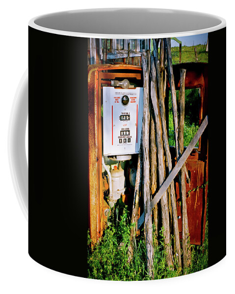 Farm Life Coffee Mug featuring the photograph Antique Gas Pump by Linda Unger