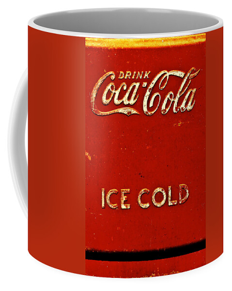  Antique Ice Box Coffee Mug featuring the photograph Antique soda cooler 6 by Stephen Anderson
