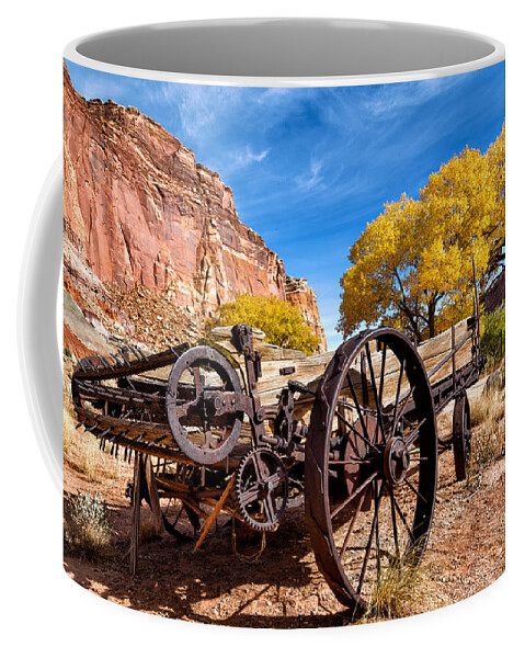 Antique Coffee Mug featuring the photograph Antique Wagon in the Desert by Kathleen Bishop