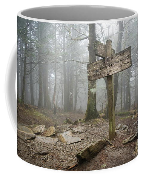 Appalachian Coffee Mug featuring the photograph Appalachian Trail Sign by Mary Lee Dereske