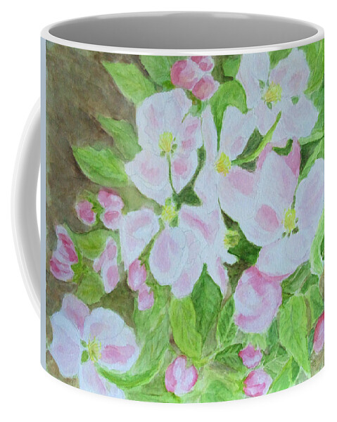 Flower Coffee Mug featuring the painting Apple Blossom, Spring Herald by Stephanie Grant