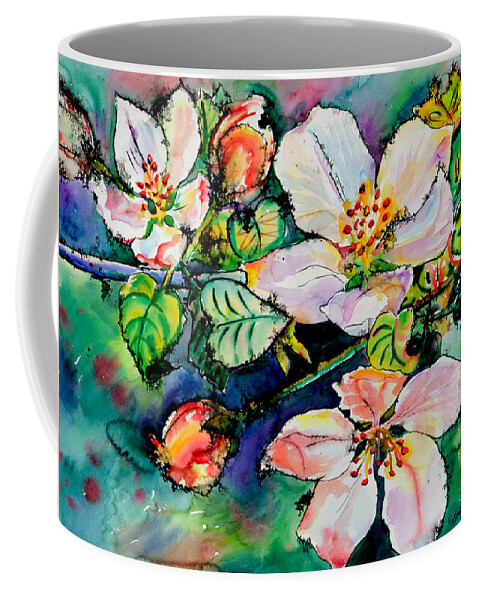 Flora Coffee Mug featuring the painting Apple Blossom by Yelena Tylkina
