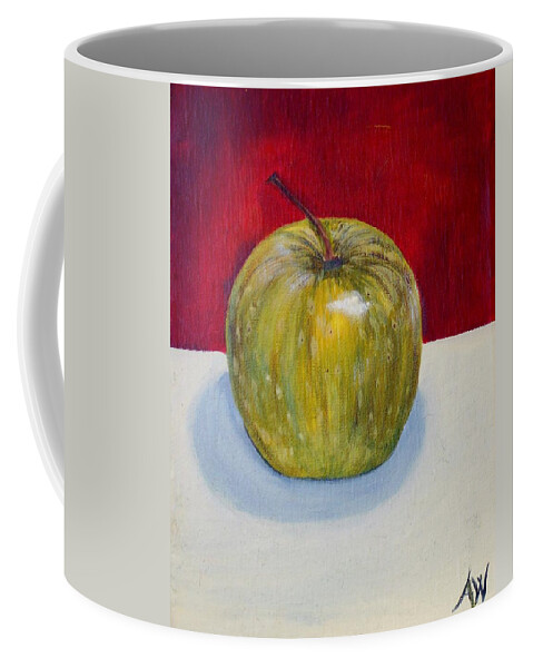 Art Coffee Mug featuring the painting Apple study by Angie Wright