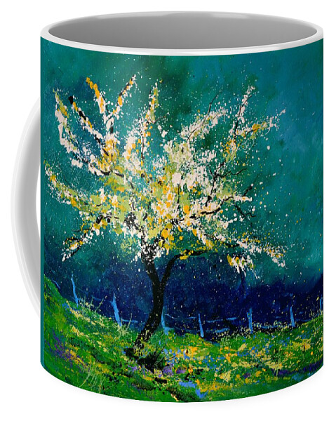 Landscape Coffee Mug featuring the painting Appletree In Blossom by Pol Ledent