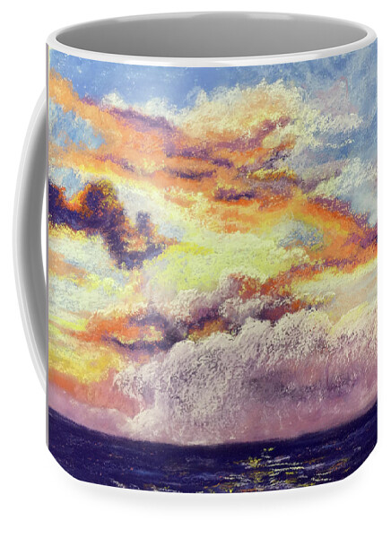 Sea Coffee Mug featuring the pastel Approaching Storm by Gerry Delongchamp