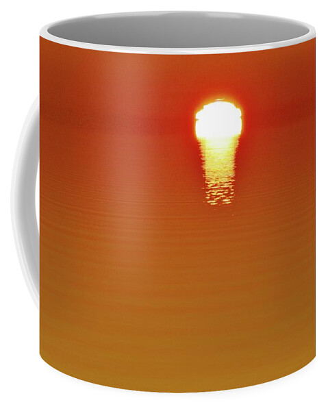 Abstract Coffee Mug featuring the digital art April 23-2017 Sunrise Over Lake Simcoe 2 by Lyle Crump