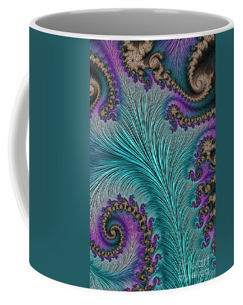 Fractal Coffee Mug featuring the photograph Aqua Fronds by Steve Purnell