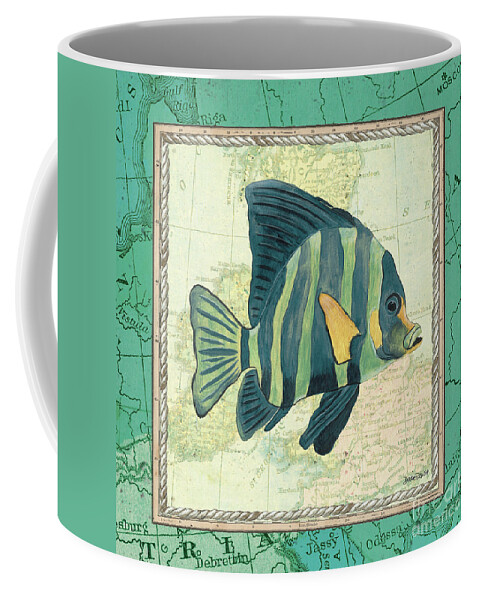 Fish Coffee Mug featuring the painting Aqua Maritime Fish by Debbie DeWitt