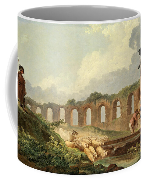 Hubert Robert Coffee Mug featuring the painting Aqueduct in Ruins by Hubert Robert