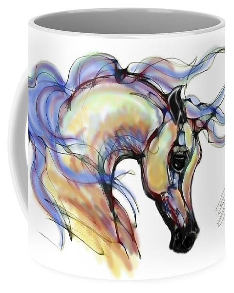 Contemporary Coffee Mug featuring the digital art Arabian Mare by Stacey Mayer