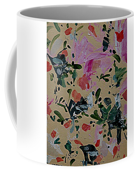 Acrylic And Gouache Abstract Painting Coffee Mug featuring the painting Arboretum Fantasy by Nancy Kane Chapman