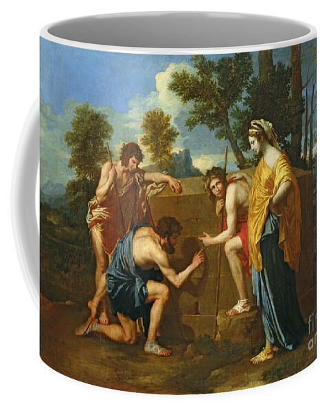 Arcadian Coffee Mug featuring the painting Arcadian Shepherds by Nicolas Poussin
