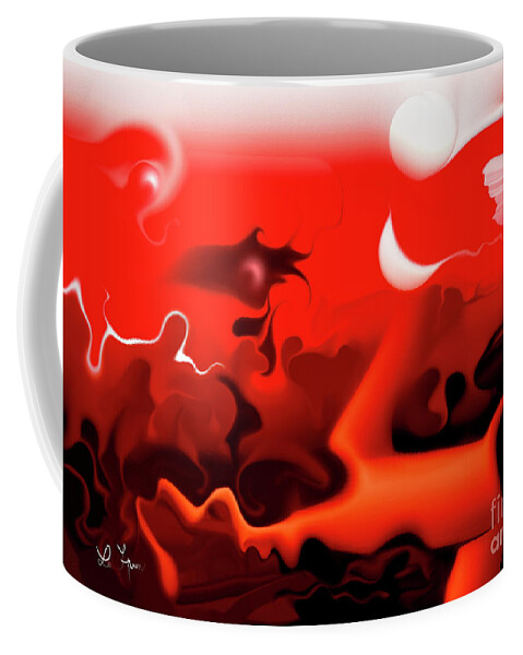 Architecture Of Fear Coffee Mug featuring the digital art Architecture of Fear by Leo Symon