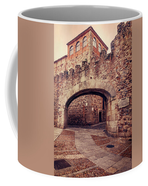 Joan Carroll Coffee Mug featuring the photograph Arco de la Estrella Caceres Spain by Joan Carroll