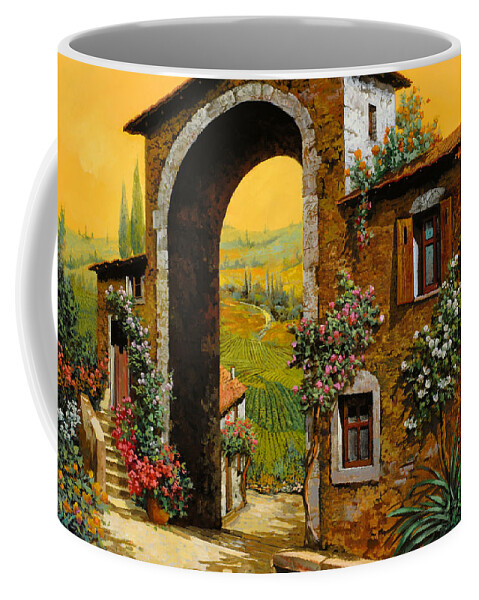 Arch Coffee Mug featuring the painting Arco Di Paese by Guido Borelli