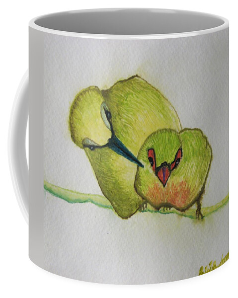 Birds Coffee Mug featuring the painting Are you Alright by Patricia Arroyo