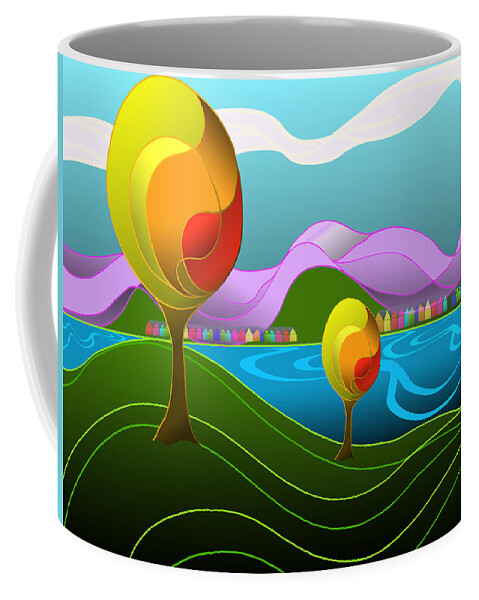 Victor Shelley Coffee Mug featuring the painting Arfordir 4 by Victor Shelley