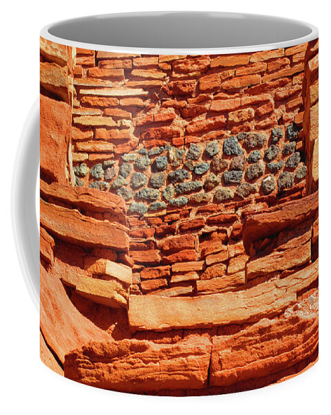 Arizona Coffee Mug featuring the photograph Arizona Indian Ruins Rock Brick Texture by Ilia -