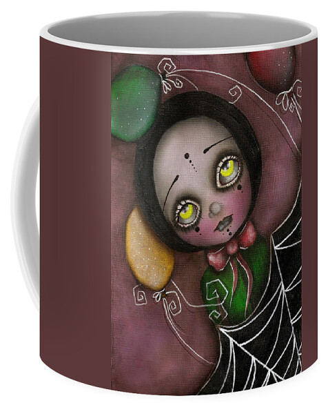 Abril Andrade Griffith Coffee Mug featuring the painting Arlequin Clown Girl by Abril Andrade