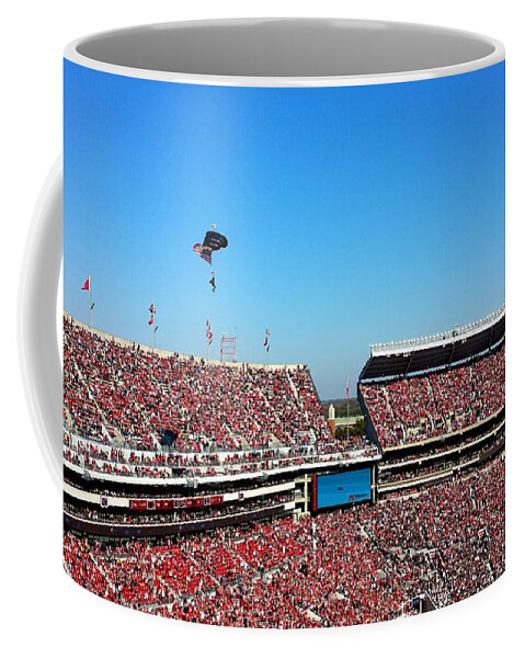 Gameday Coffee Mug featuring the photograph Army Rangers Drop In On Gameday by Kenny Glover