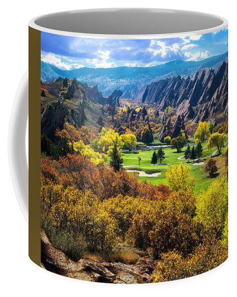 Arrowhead Coffee Mug featuring the photograph The Arrowhead Golf Club in Roxborough Park, Colorado by OLena Art