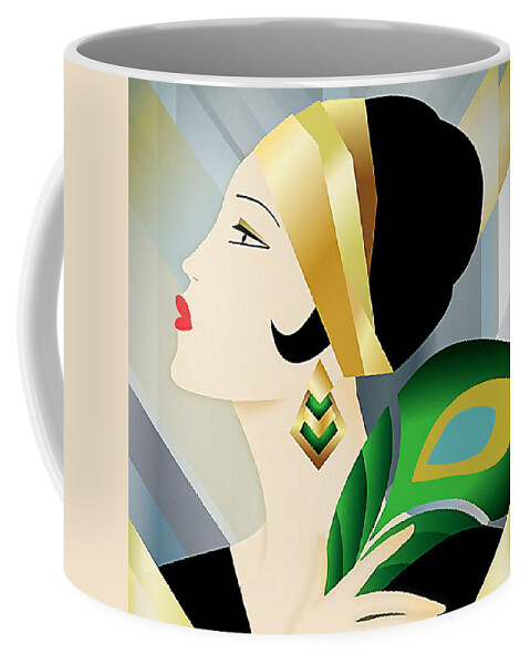 Art Deco Coffee Mug featuring the digital art Roaring 20s Flapper by Chuck Staley