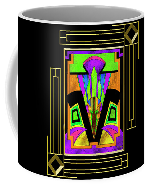 Art Deco Coffee Mug featuring the digital art Art Deco 5 B - Frame 5 by Chuck Staley