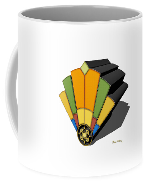 Art Deco Coffee Mug featuring the digital art Art Deco Fan 8 3 D by Chuck Staley