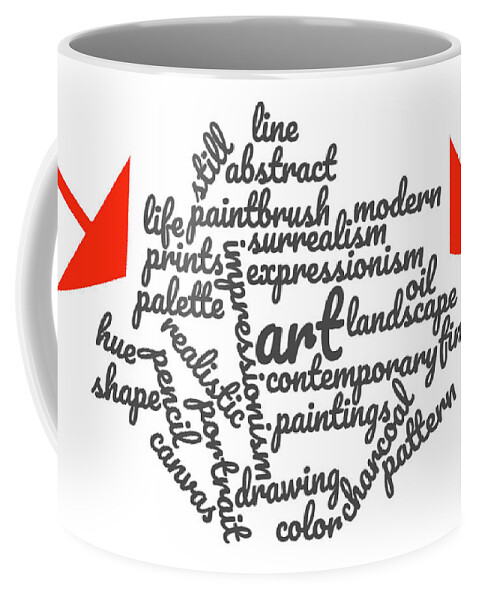 Art Coffee Mug featuring the digital art Art Word Cloud 1 by Karen Francis