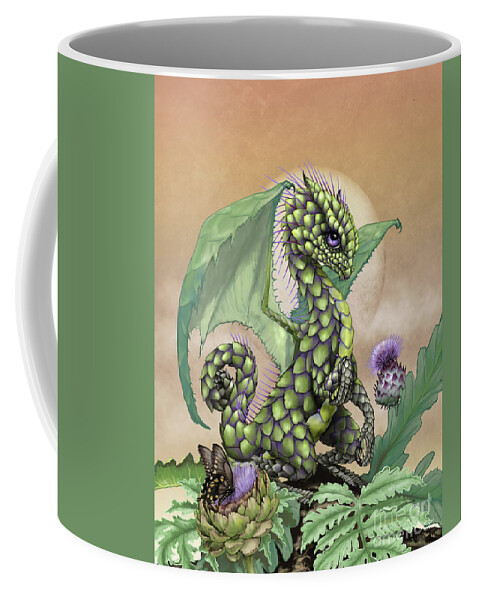 Artichoke Coffee Mug featuring the digital art Artichoke Dragon by Stanley Morrison