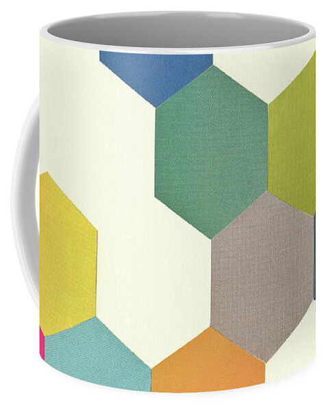 Honeycomb Coffee Mug featuring the mixed media Honeycomb I by Cassia Beck