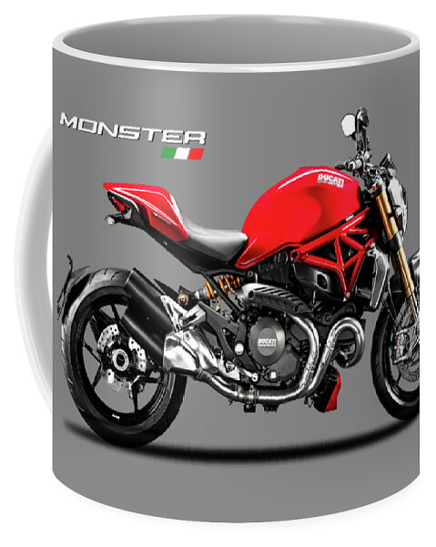 Ducati Monster Coffee Mug featuring the digital art Ducati Monster by Mark Rogan
