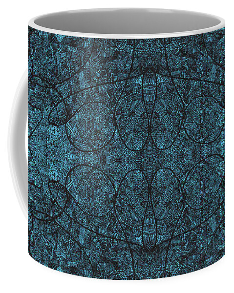 Urban Coffee Mug featuring the digital art 078 African Cloth On Aqua by Cheryl Turner
