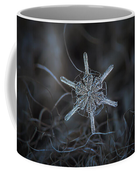 Snowflake Coffee Mug featuring the photograph Snowflake photo - Steering wheel by Alexey Kljatov