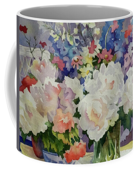 Botanical Coffee Mug featuring the painting Bouquet by Francoise Chauray