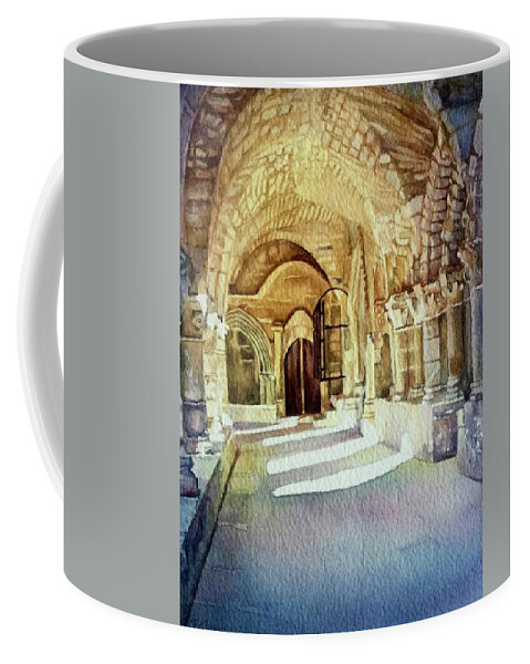 Cloitre Coffee Mug featuring the painting Le Cloitre by Francoise Chauray