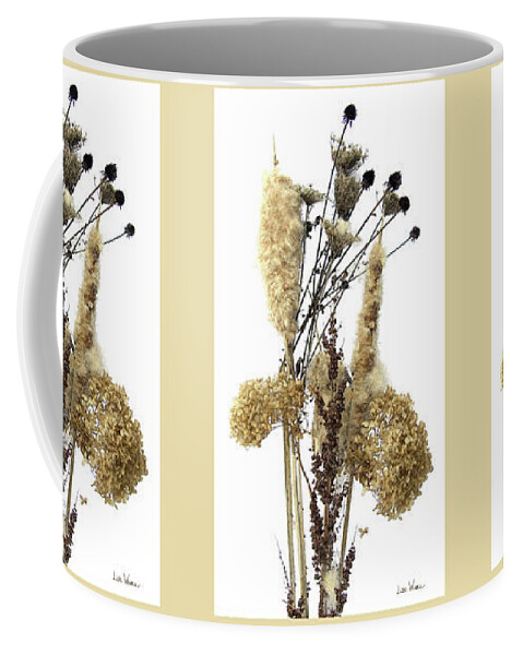 Lise Winne Coffee Mug featuring the digital art Cattails and November Flowers II by Lise Winne