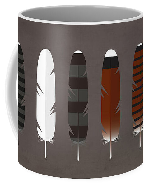 Raptors Coffee Mug featuring the digital art Raptor Feathers - Square by Peter Green