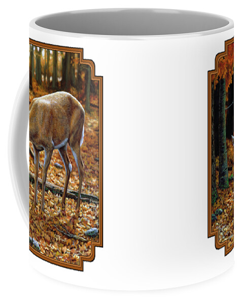 Deer Coffee Mug featuring the painting Whitetail Deer - Autumn Innocence 2 by Crista Forest