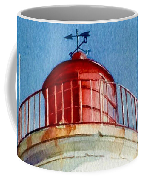 Vendee Coffee Mug featuring the painting Phare de la Jetee - Les Sables d' Olonne by Francoise Chauray