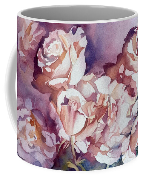 Flower Coffee Mug featuring the painting Roses by Francoise Chauray