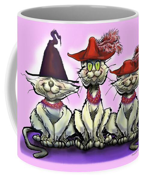 Halloween Coffee Mug featuring the digital art Cats in Fun Hats by Kevin Middleton