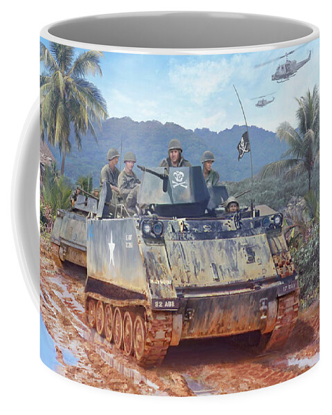 Military Art Coffee Mug featuring the digital art One One Three by Mark Karvon