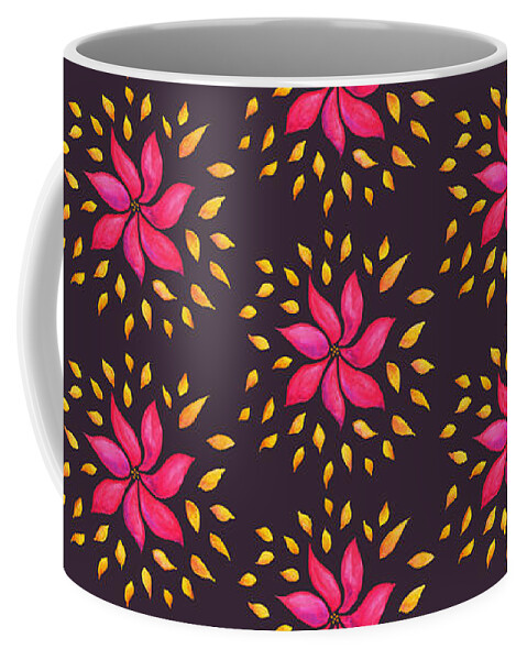 Abstract Coffee Mug featuring the painting Abstract Whimsical Watercolor Pink Flower by Boriana Giormova