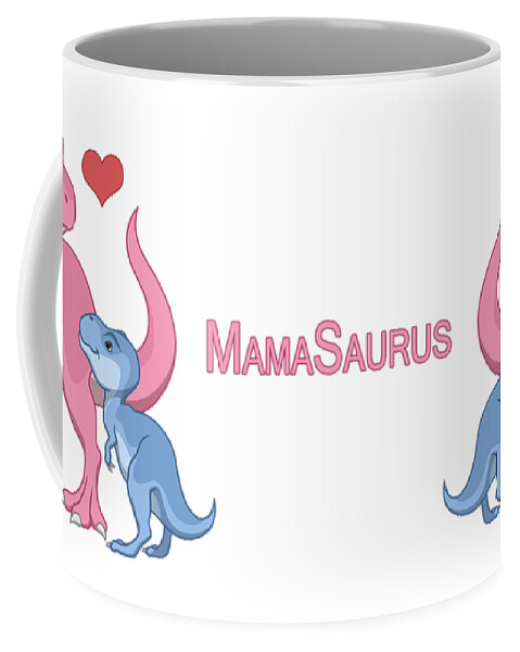 MamaSaurus Tyrannosaurus Rex and Baby Boy Dinosaurs Coffee Mug by Crista  Forest - Pixels