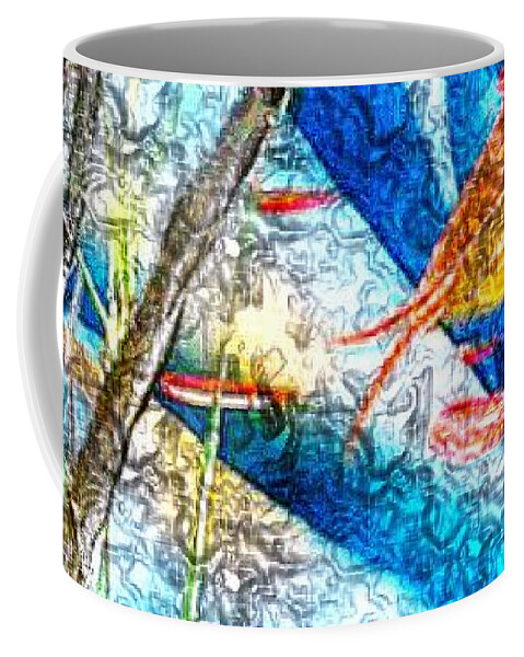 Reef Beach Fish Abstract Coffee Mug featuring the painting Mirror Reef by James and Donna Daugherty