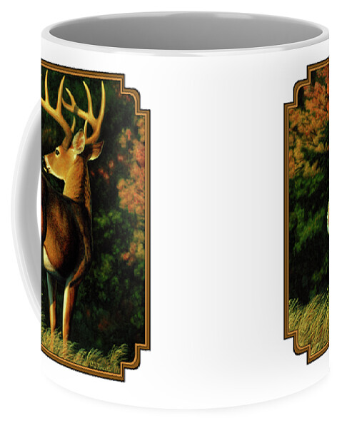Deer Coffee Mug featuring the painting Whitetail Buck - Indecision by Crista Forest