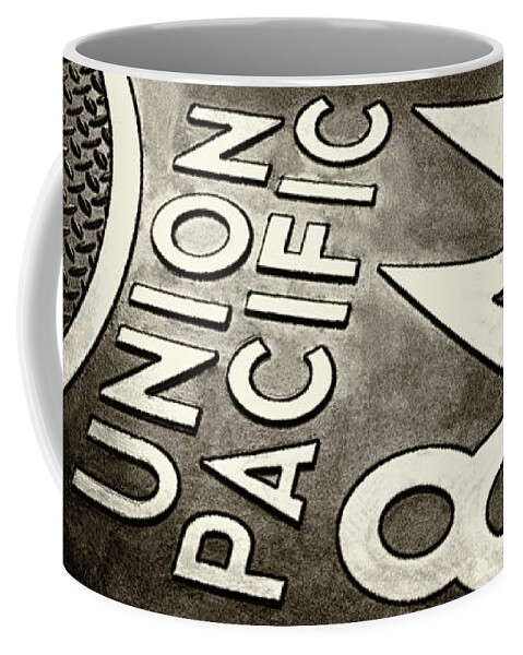 Bill Kesler Photography Coffee Mug featuring the photograph UP 844 Floor Emblem - Sepia Tone by Bill Kesler