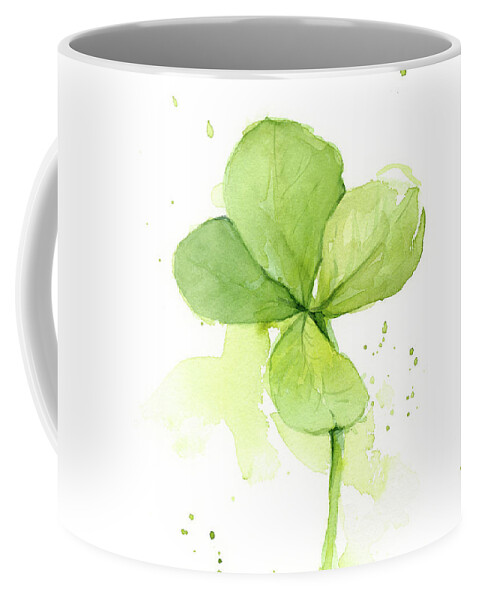 Clover Coffee Mug featuring the painting Clover Watercolor by Olga Shvartsur